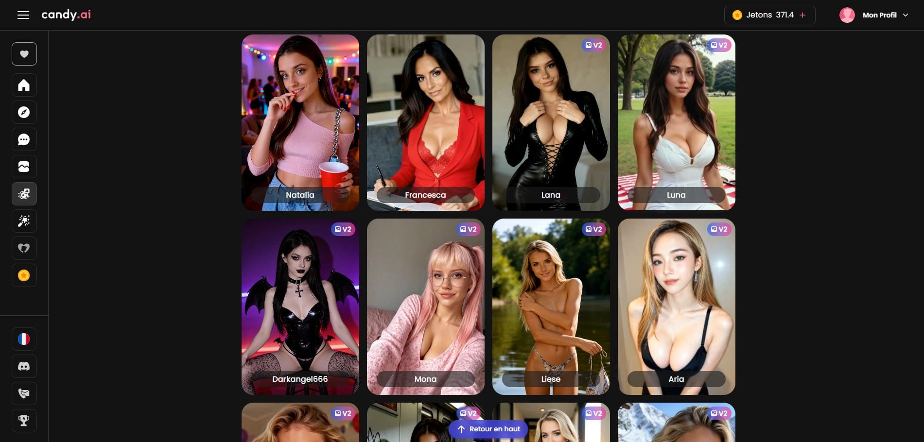 Candy AI review — galerij AI girlfriend-personages