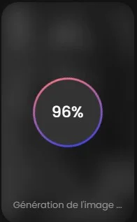 Candy AI: afbeeldingsgeneratie bezig, 96%