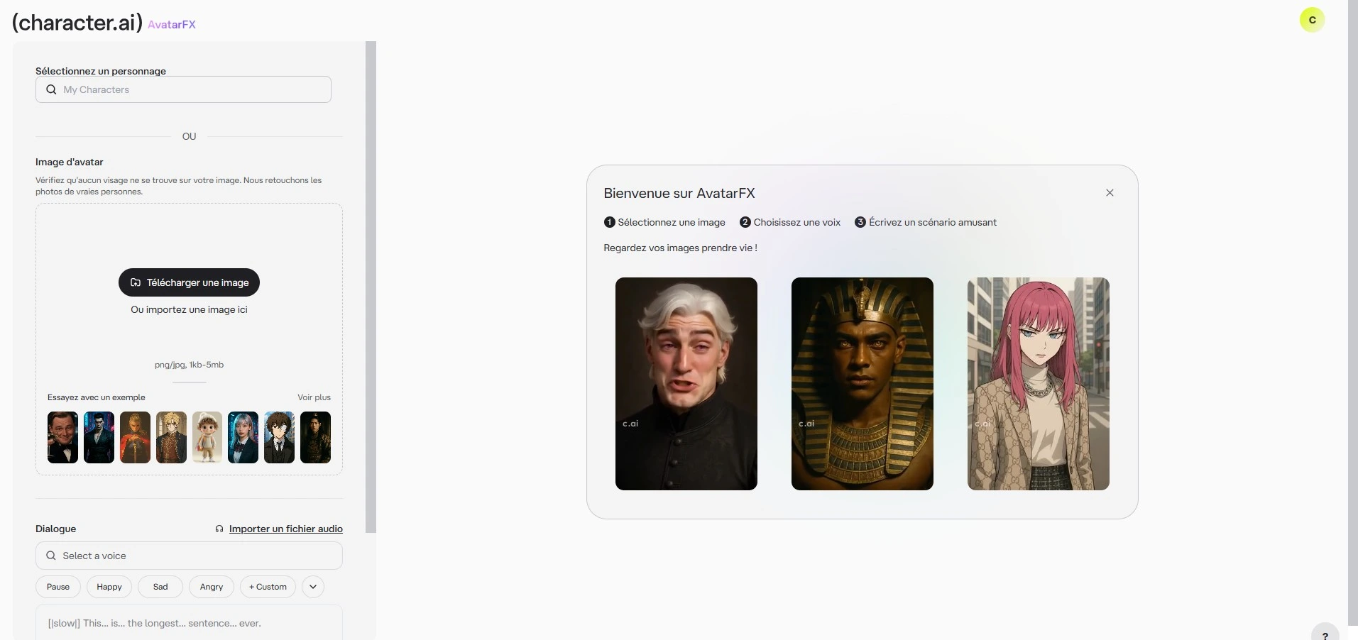 Character AI review — avatar-configuratie en visuele FX
