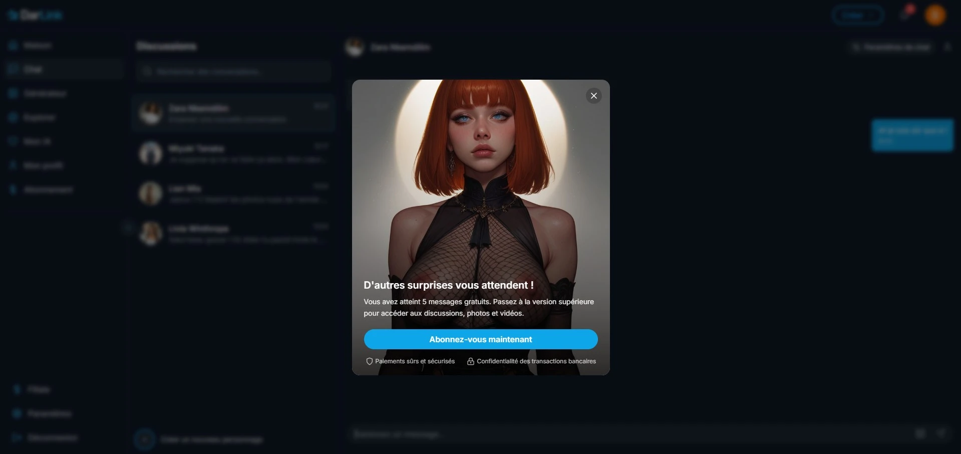 DarLink AI review — paywall na 5 gratis berichten