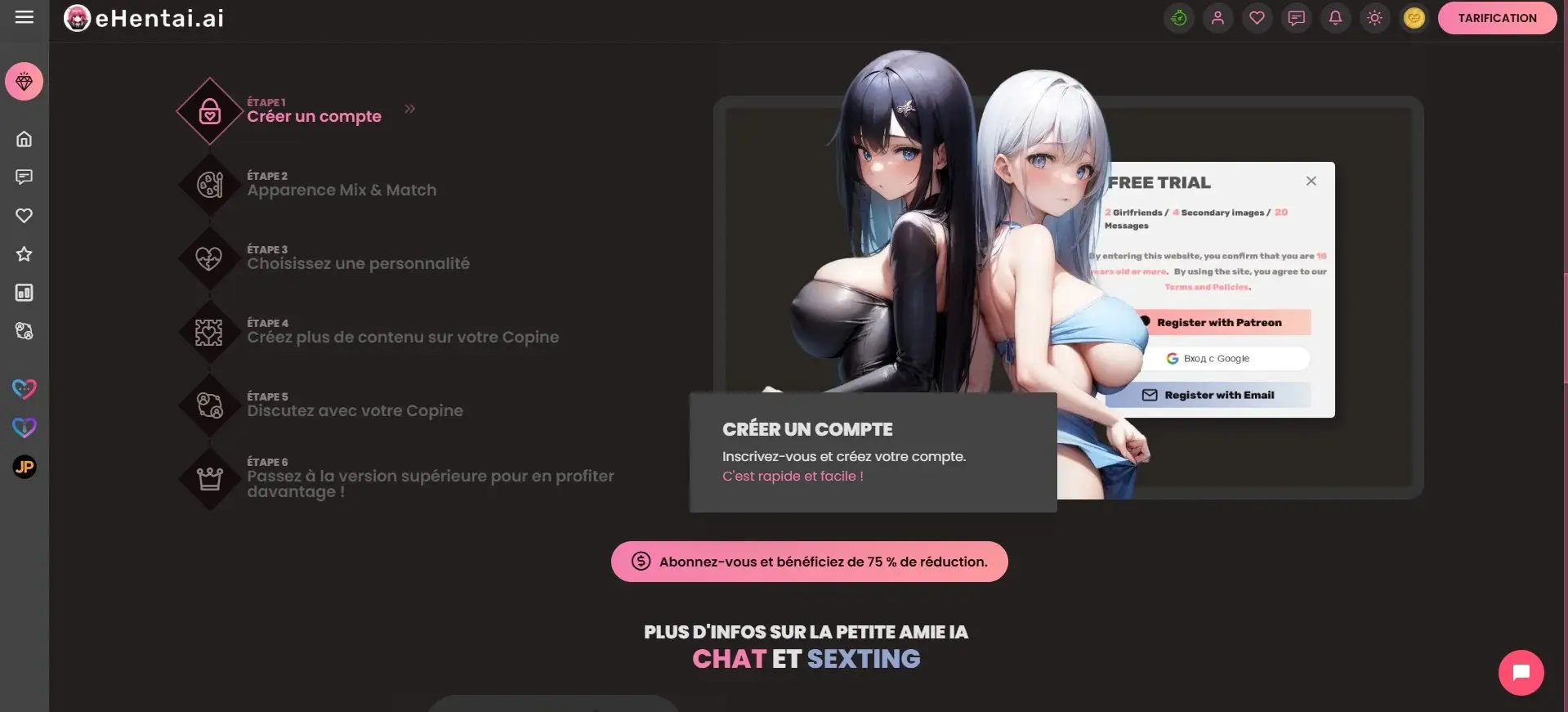 eHentai AI review — homepage en inschrijving