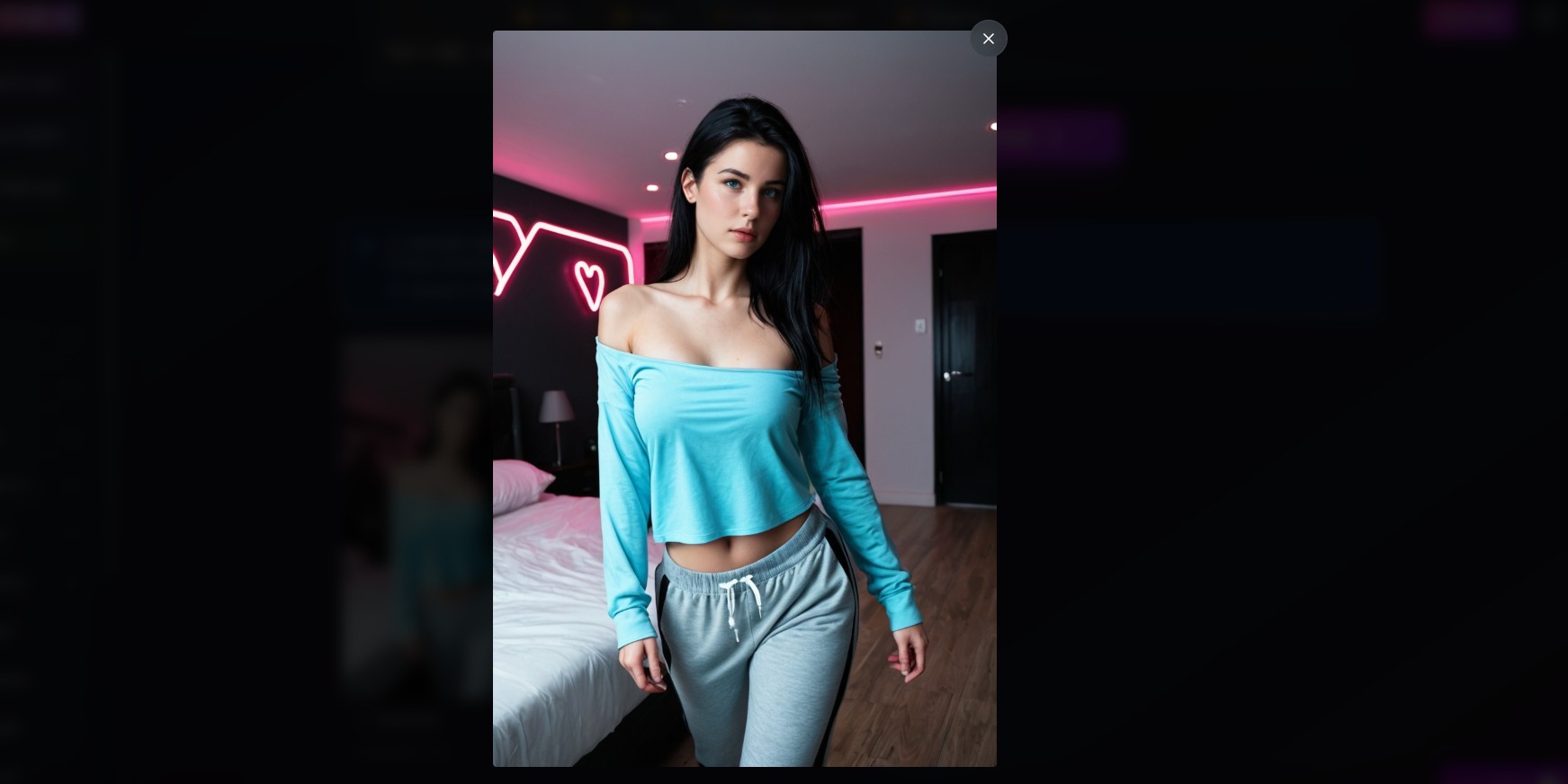 FlirtCam.AI review — voorbeeld van door personage gegenereerde afbeelding