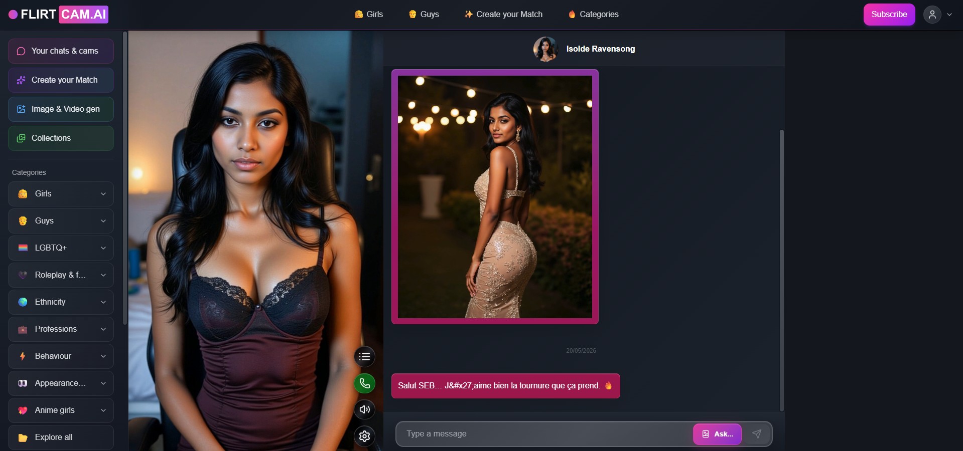 FlirtCam.AI review — finale personage-validatie