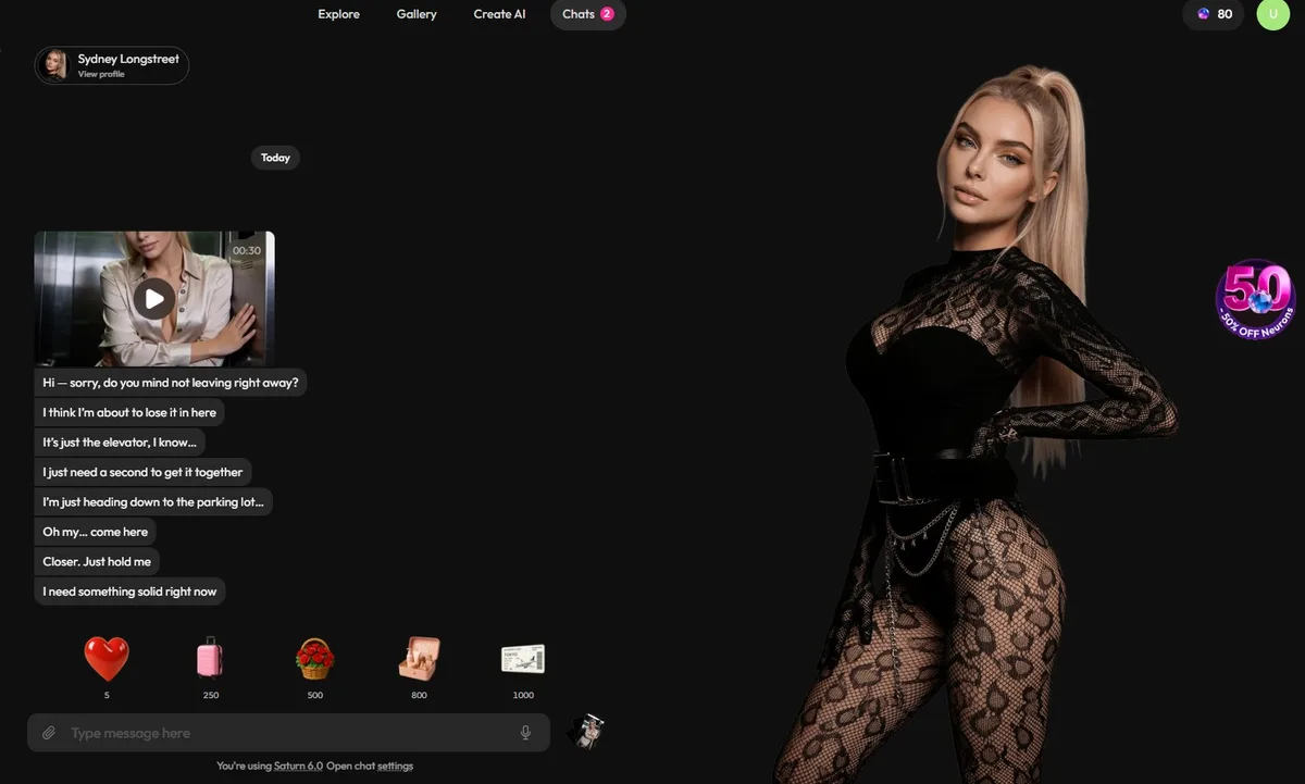 Joi AI review — chatgesprek met visueel personage