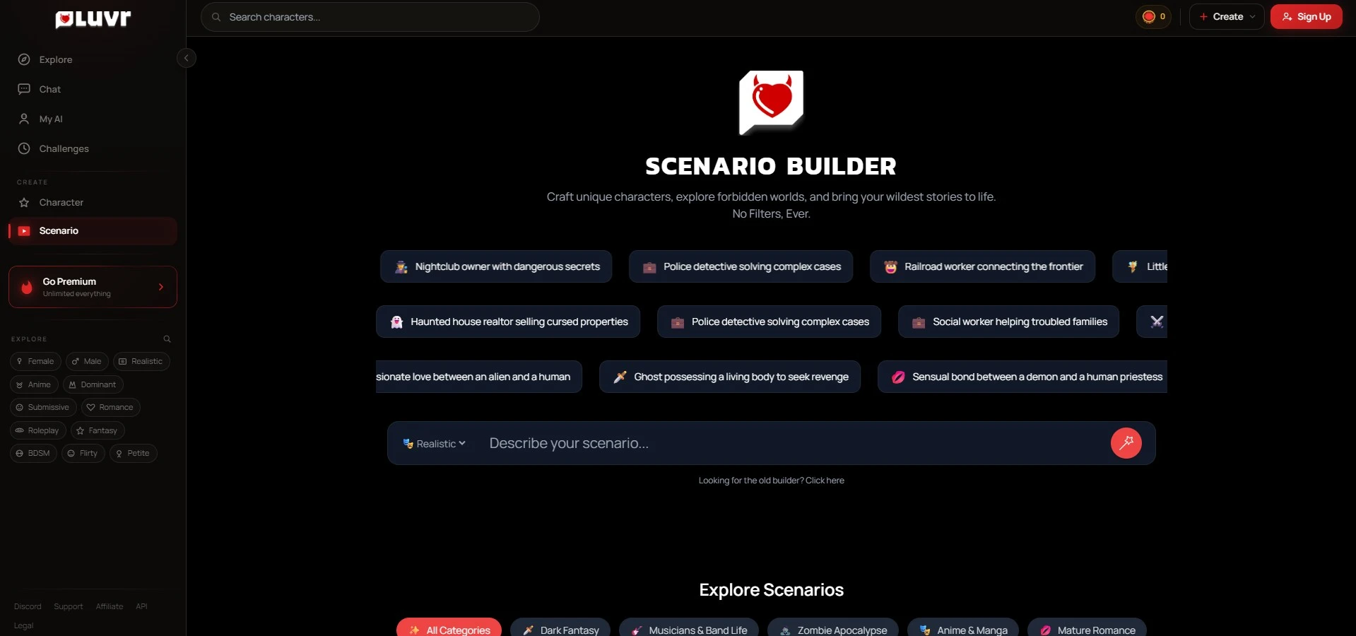 Luvr AI Scenario Builder