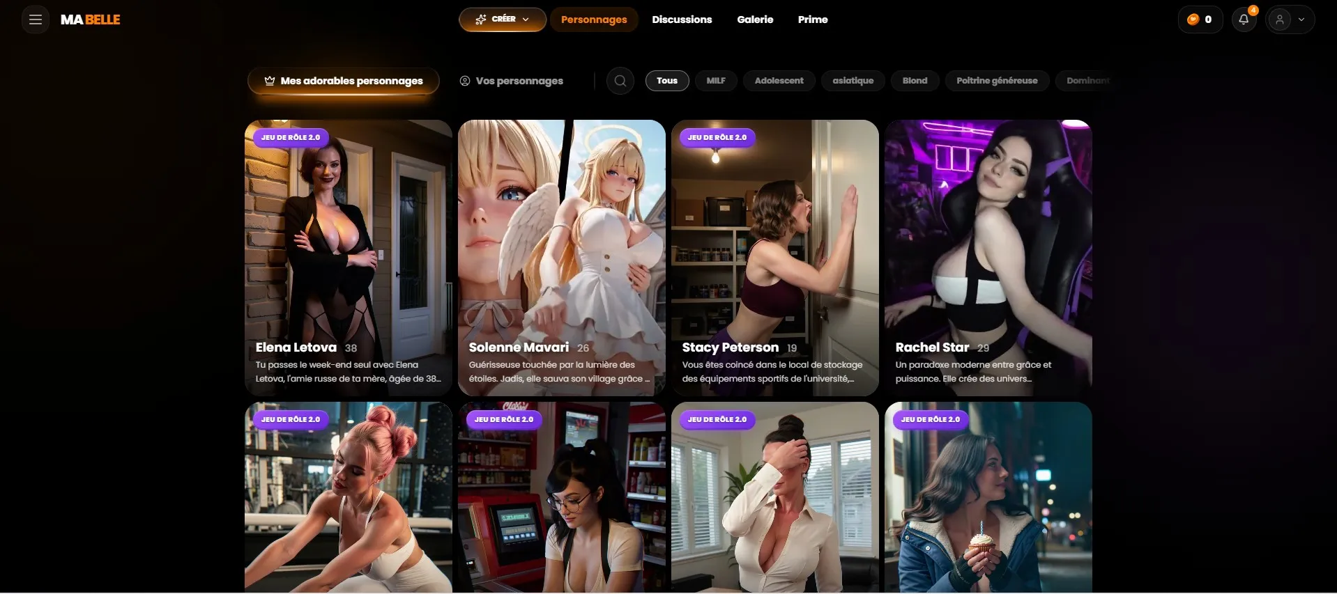 MyLovely AI — multistijl personagegalerij