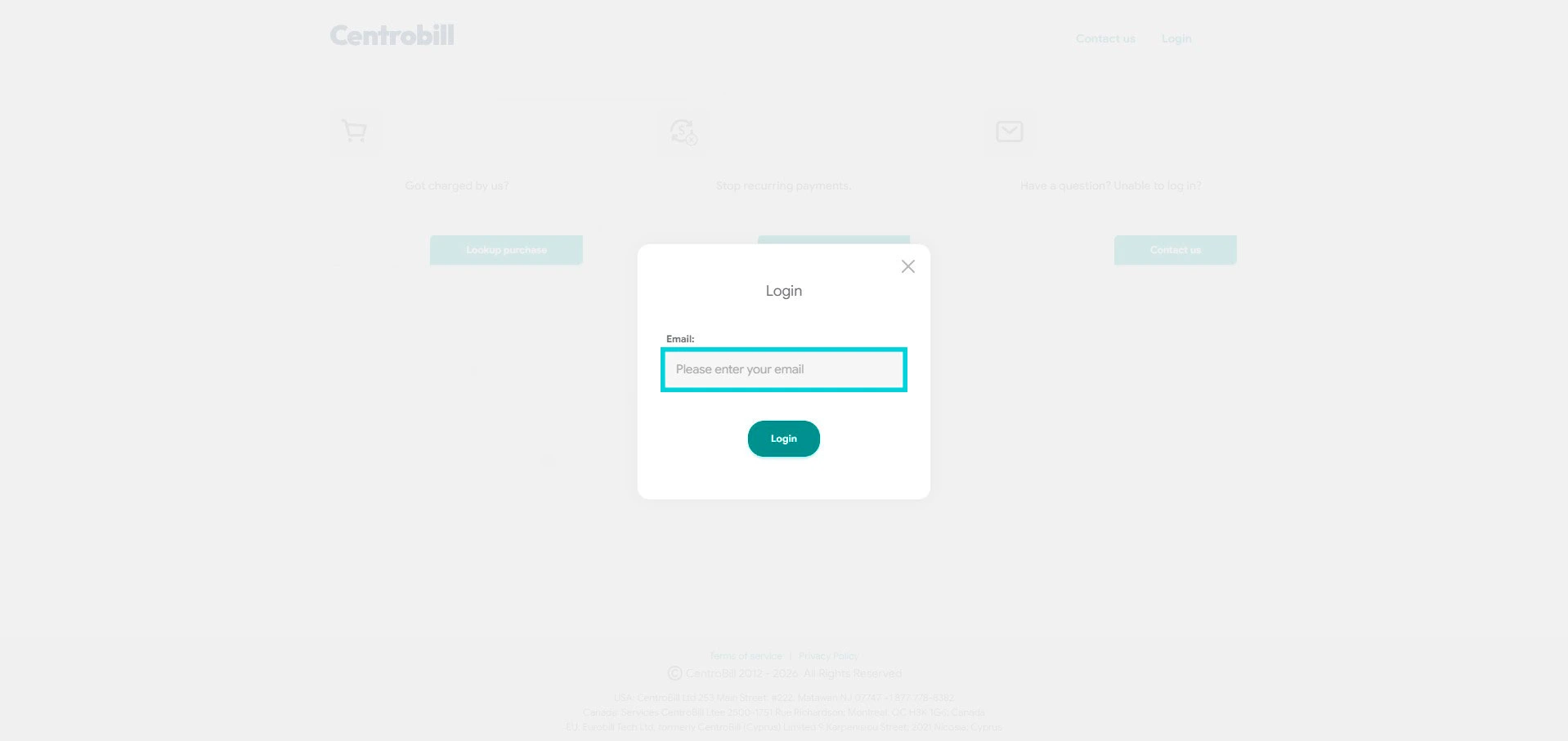 Centrobill: inloggen per e-mail